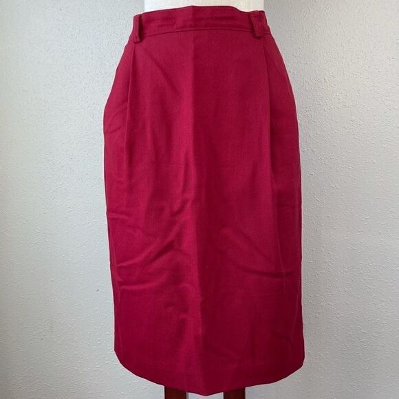 NWT Miss Pendleton Red Wool Midi Skirt Size 10 - Picture 1 of 8
